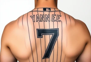 Yankee jersey with number 7 tattoo idea