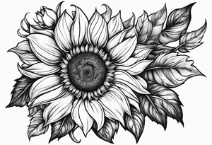 Flower fire an a sunflower tattoo idea