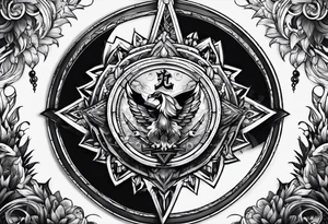 Forearm symbol of war and peace tattoo idea