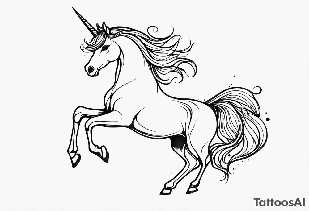 Whimsical Unicorn tattoo idea