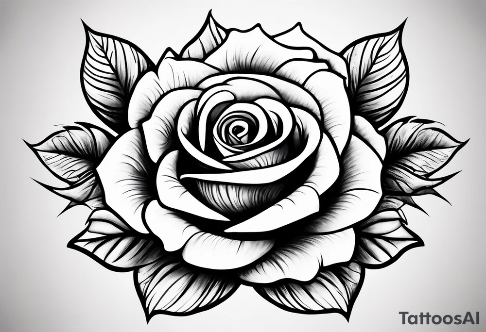 rose tattoo with the number 5 clearly incorporated into it tattoo idea