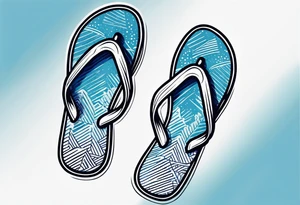 tiny blue flip flop tattoo idea