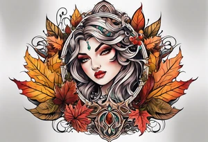 sleeve tattoo in fall colors tattoo idea