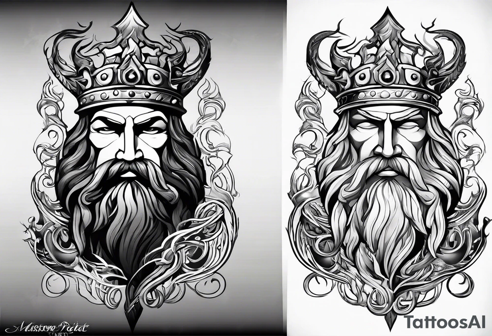 Poseidon trident tattoo idea