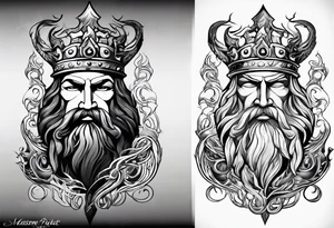 Poseidon trident tattoo idea