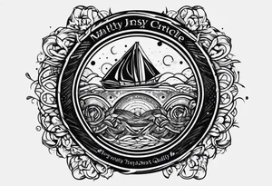 messy lines trash circcle logo tattoo idea