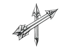 thick  arrow that show down tattoo idea