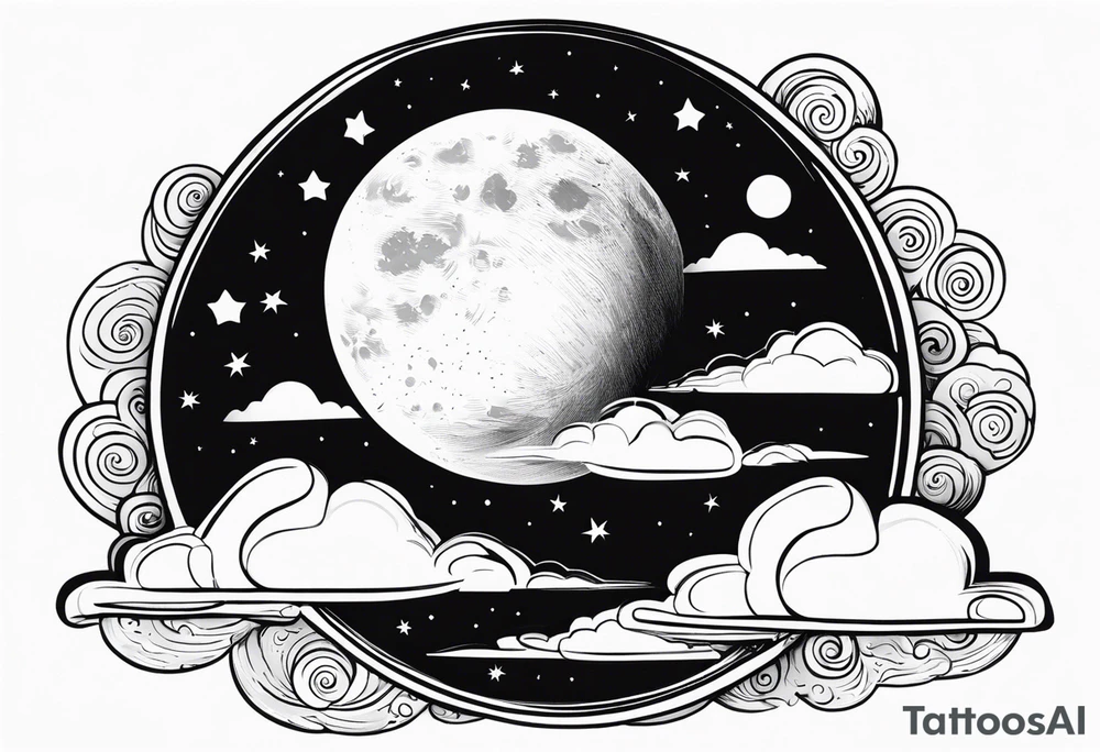 A moon with clouds december 25 1995 tattoo idea