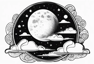 A moon with clouds december 25 1995 tattoo idea