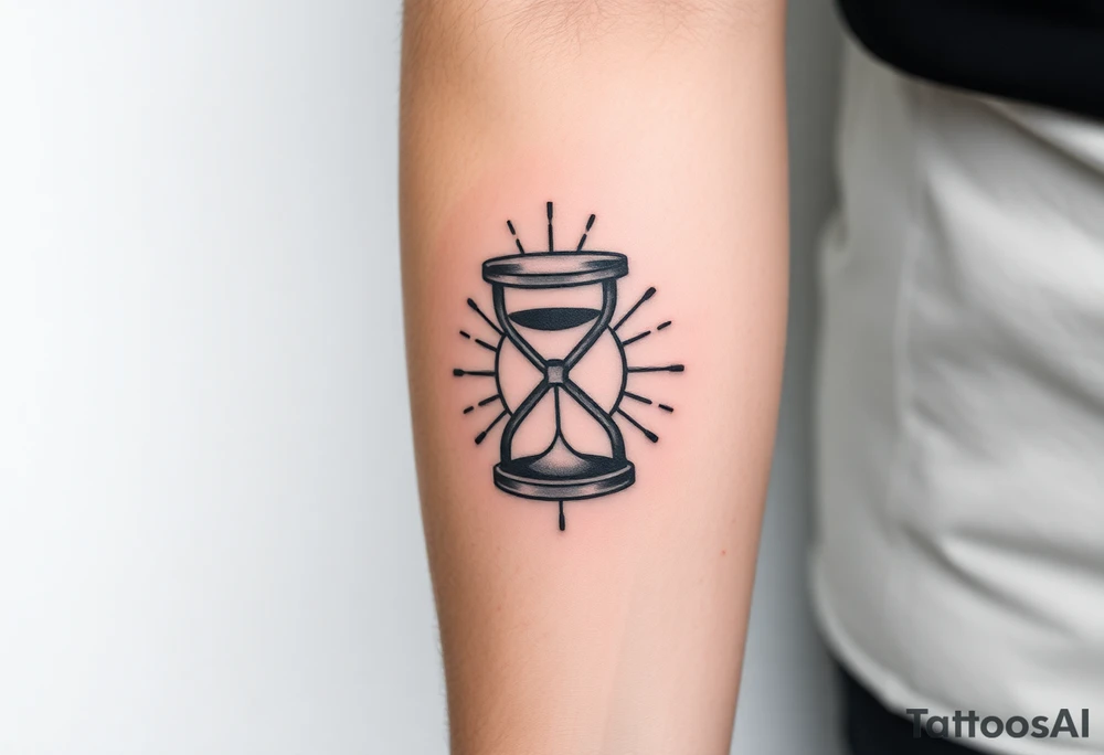 live with what you have and enjoy it to the fullest, hourglass, sun shines down tattoo idea