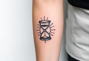 live with what you have and enjoy it to the fullest, hourglass, sun shines down tattoo idea