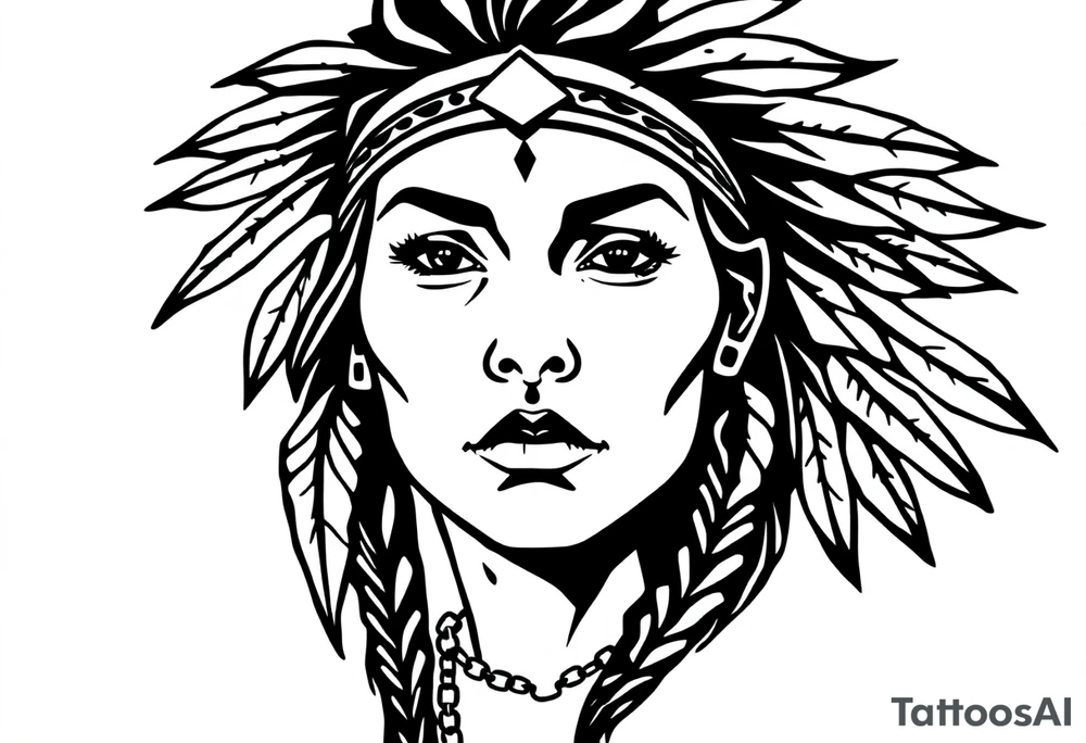 Native American female tattoo idea