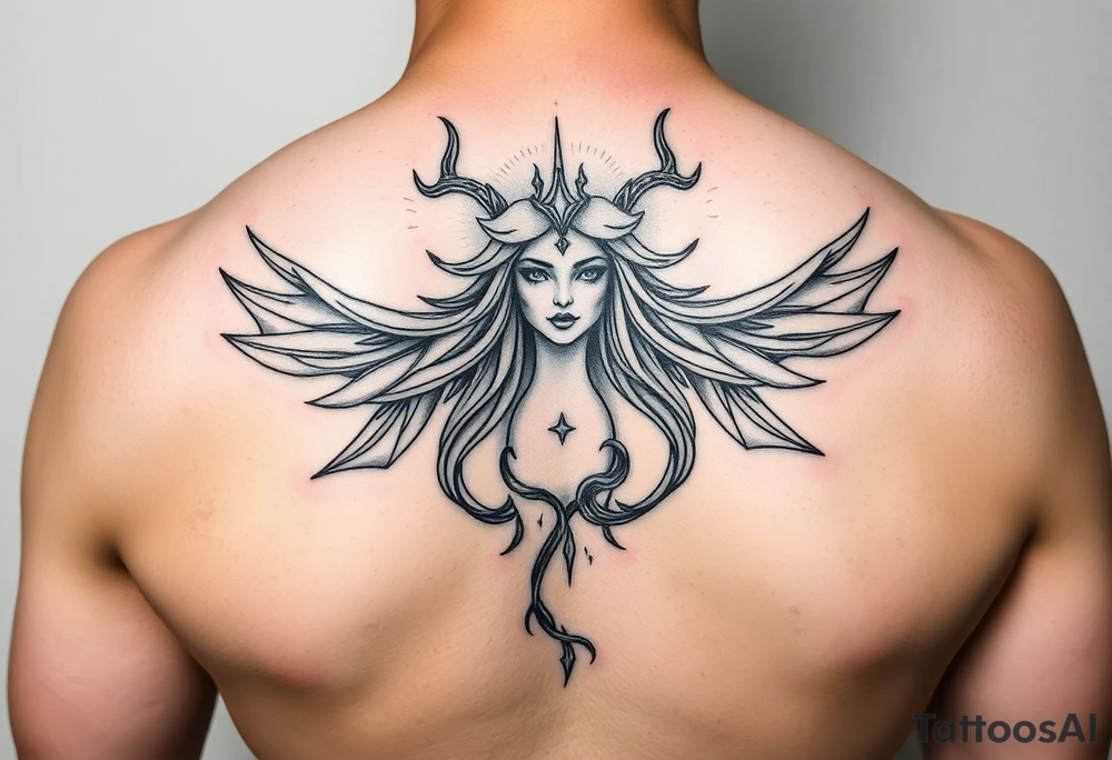 Aquarius theme mysterious screams power elegant and feminine small tattoo idea
