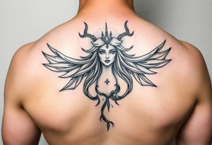 Aquarius theme mysterious screams power elegant and feminine small tattoo idea