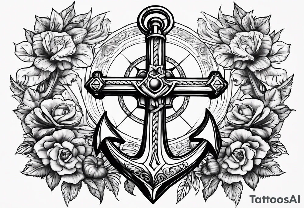 Anchor cross tattoo idea