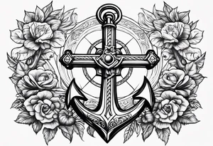 Anchor cross tattoo idea