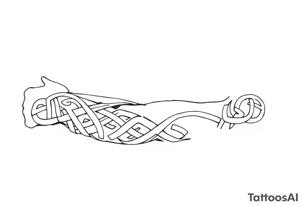 Māori style Celtic tribal knots
and bands black and white shading sleeve simple tattoo idea