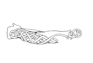 Māori style Celtic tribal knots
and bands black and white shading sleeve simple tattoo idea
