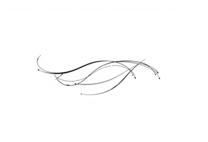 Abstract flowing black lines, blackwork tattoo design, curved movement, wraparound forearm layout, minimalistic and bold, high contrast, negative space, no background tattoo idea