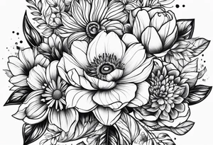 Épaule fleurs tattoo idea