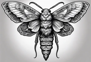 Death moth with rams skull tattoo idea