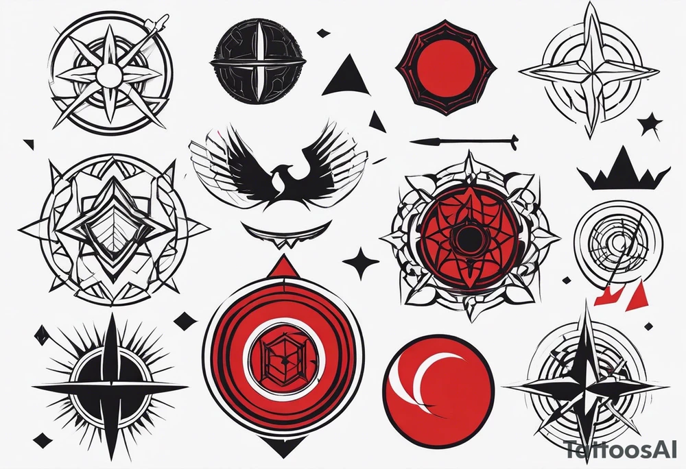 Simple design black and red tattoo for men tattoo idea