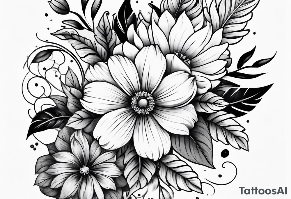 floral sleeve tattoo idea