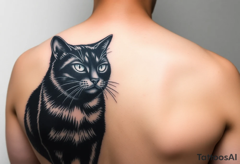 black cat tattoo idea