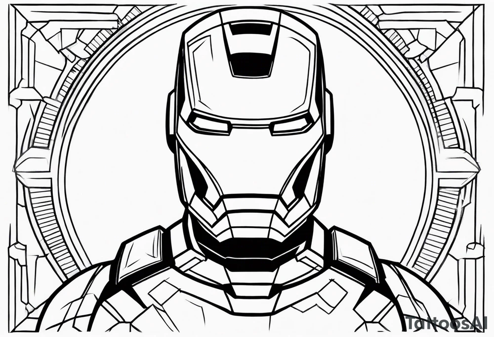 iron man with skull head tattoo idea