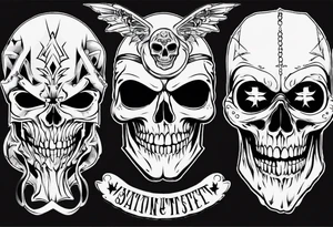 masked skull tattoo idea