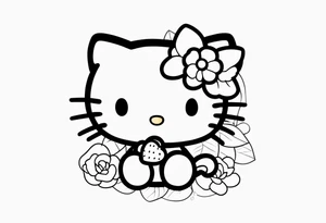 hello kitty with strawberry tattoo idea