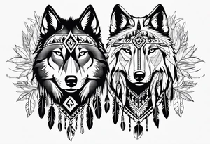 Native American Wolf tattoo idea