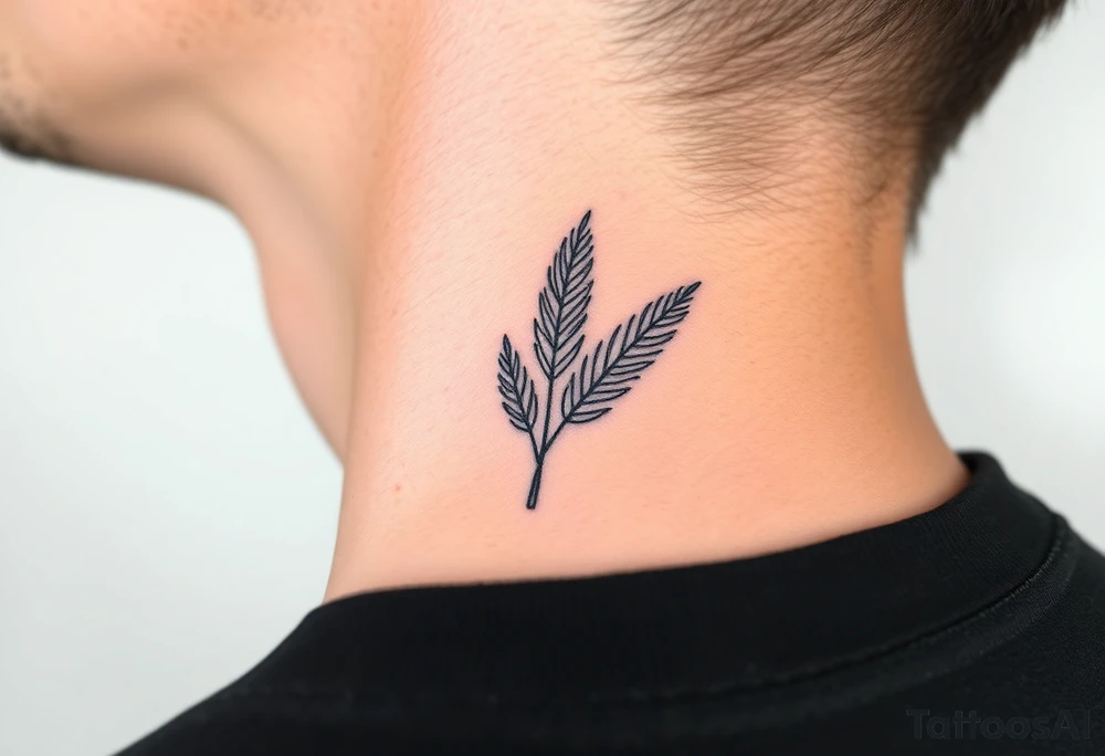 palm leaves neck tattoo tattoo idea