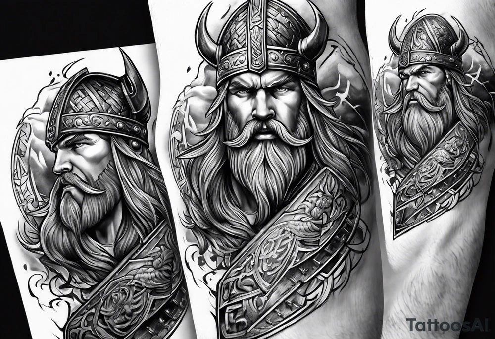 Viking battle tattoo idea
