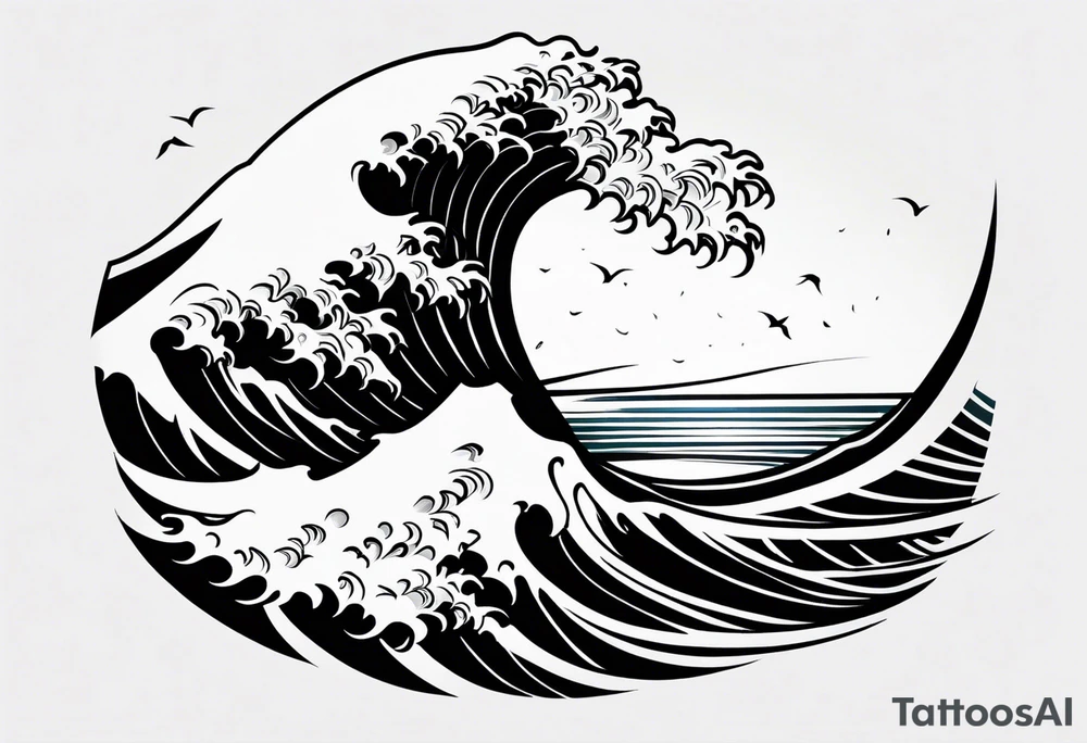 simple wave for outside forearm tattoo idea