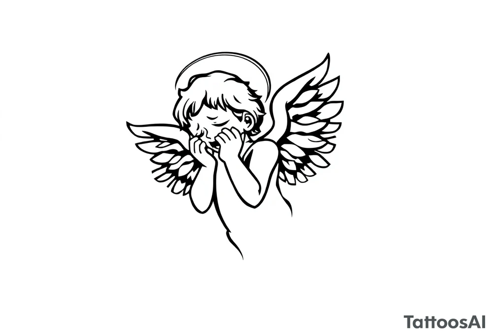 crying angel tattoo idea