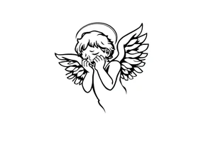 crying angel tattoo idea