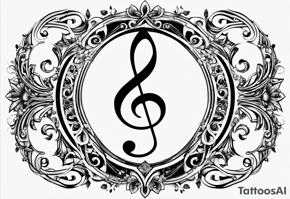 Note de musique, clef de sol, fin tattoo idea