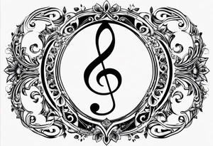 Note de musique, clef de sol, fin tattoo idea