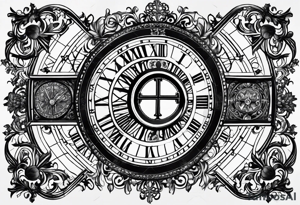The Roman numerals 1971,1972,2002 with a cross tattoo idea