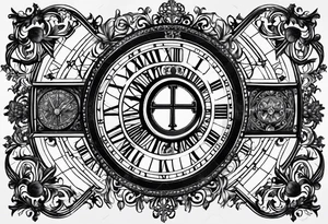 The Roman numerals 1971,1972,2002 with a cross tattoo idea