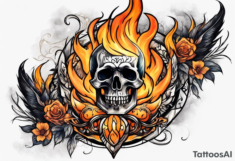 orange bonfire tattoo idea