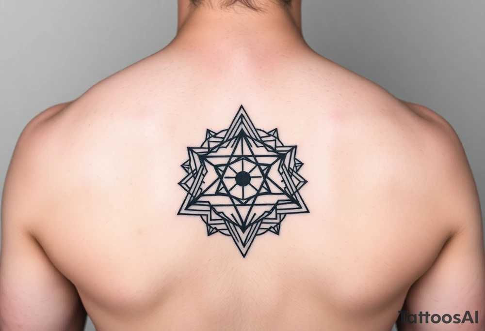 Sacred geometry thigh tattoo idea