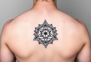 Sacred geometry thigh tattoo idea