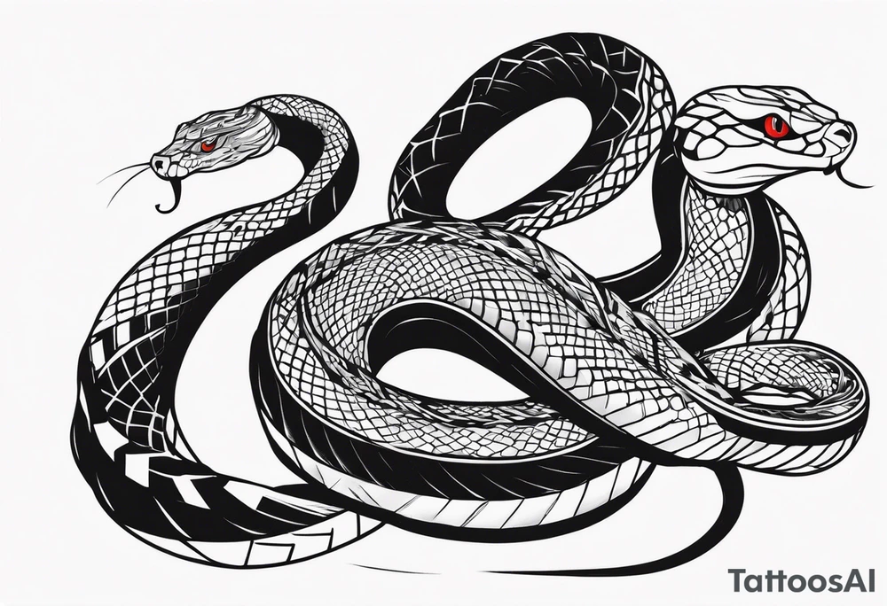 Aggresive Snake, this design must be in a vertical vertical proportion. Also, the desing must be minimalistic not saturated. tattoo idea