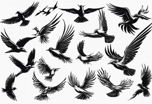 flock of birds flying away tattoo idea