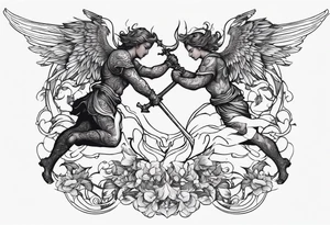 angels fighting demons tattoo idea