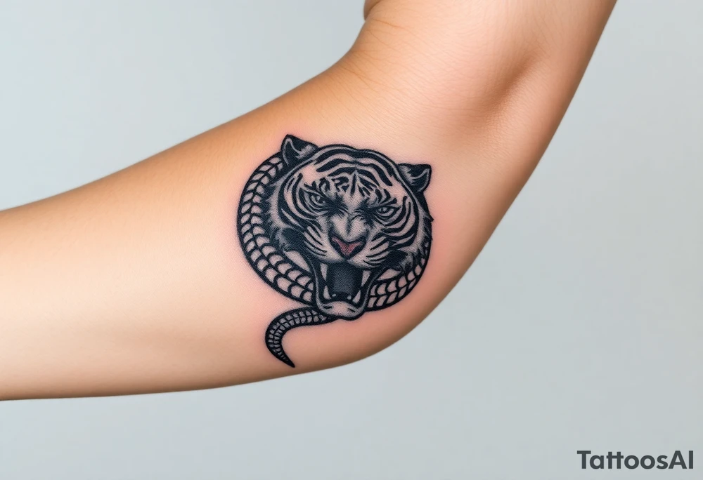 Snake and tiger tattoo idea