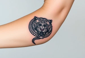 Snake and tiger tattoo idea