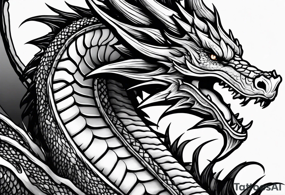 Fire breathing dragon tattoo idea
